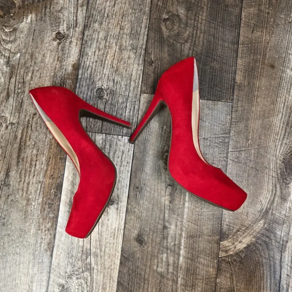 Jessica Simpson Red Platform Pumps Stiletto  Size 8 1/2
